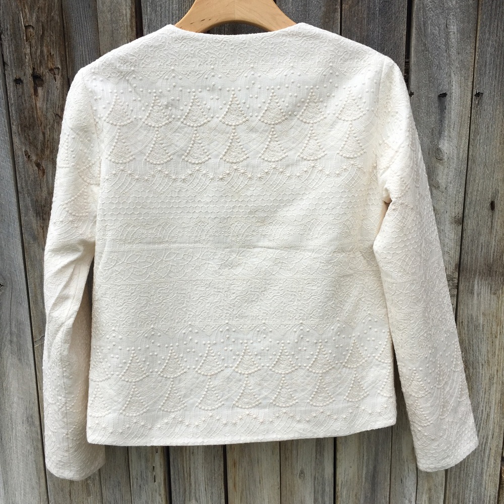 NWT Anine Bing Embroidered Open Jacket Cream XS - Picture 6 of 8
